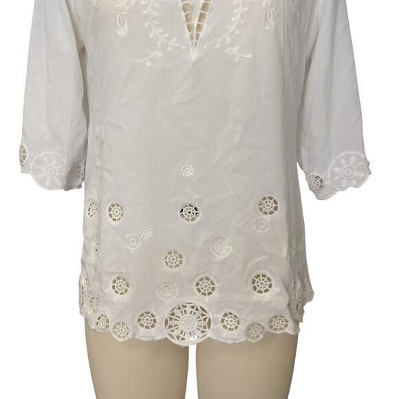 Solitaire Y2K 2000s Lace Top Size M White Romantic Victorian Cottage Whimsygoth - Picture 3 of 8